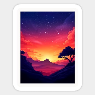 At Dusk Nature Background Sticker